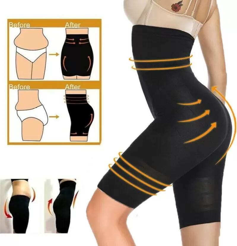 Cotton 4-in-1 Blended High Waist Tummy & Thigh Shapewear Black at Rs  135/piece in Surat